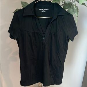 New York & Company Black Polo Shirt